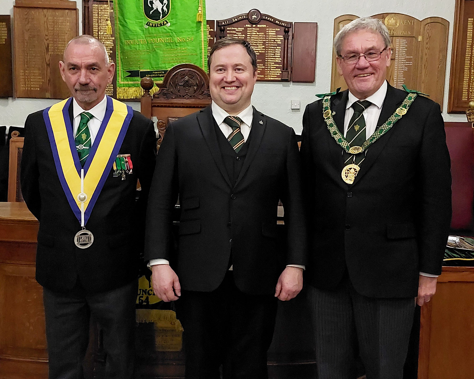 The WM W.Bro Neville Fourie with Bro. Shane Lawlor and the DGP
