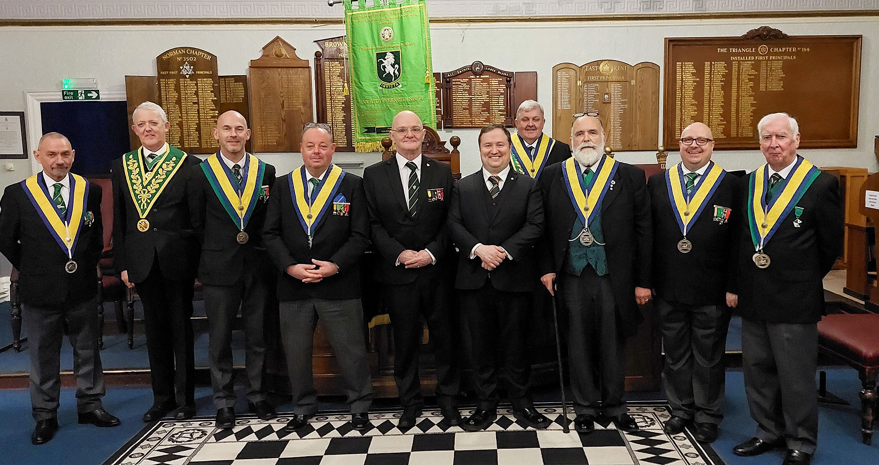 The WM W.Bro Neville Fourie with Bro. Shane Lawlor and the DGP