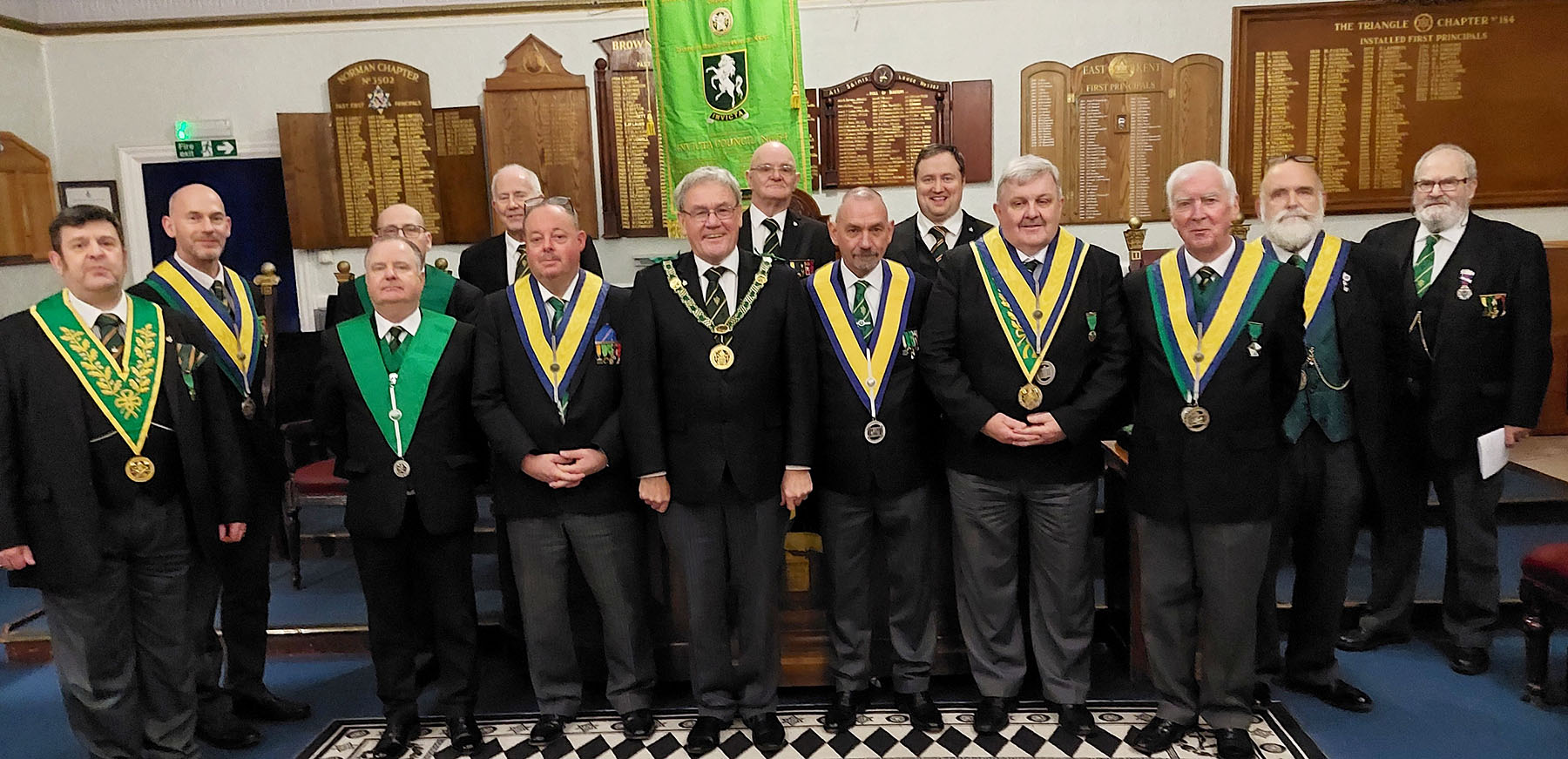 The WM W.Bro Neville Fourie with Bro. Shane Lawlor and the DGP