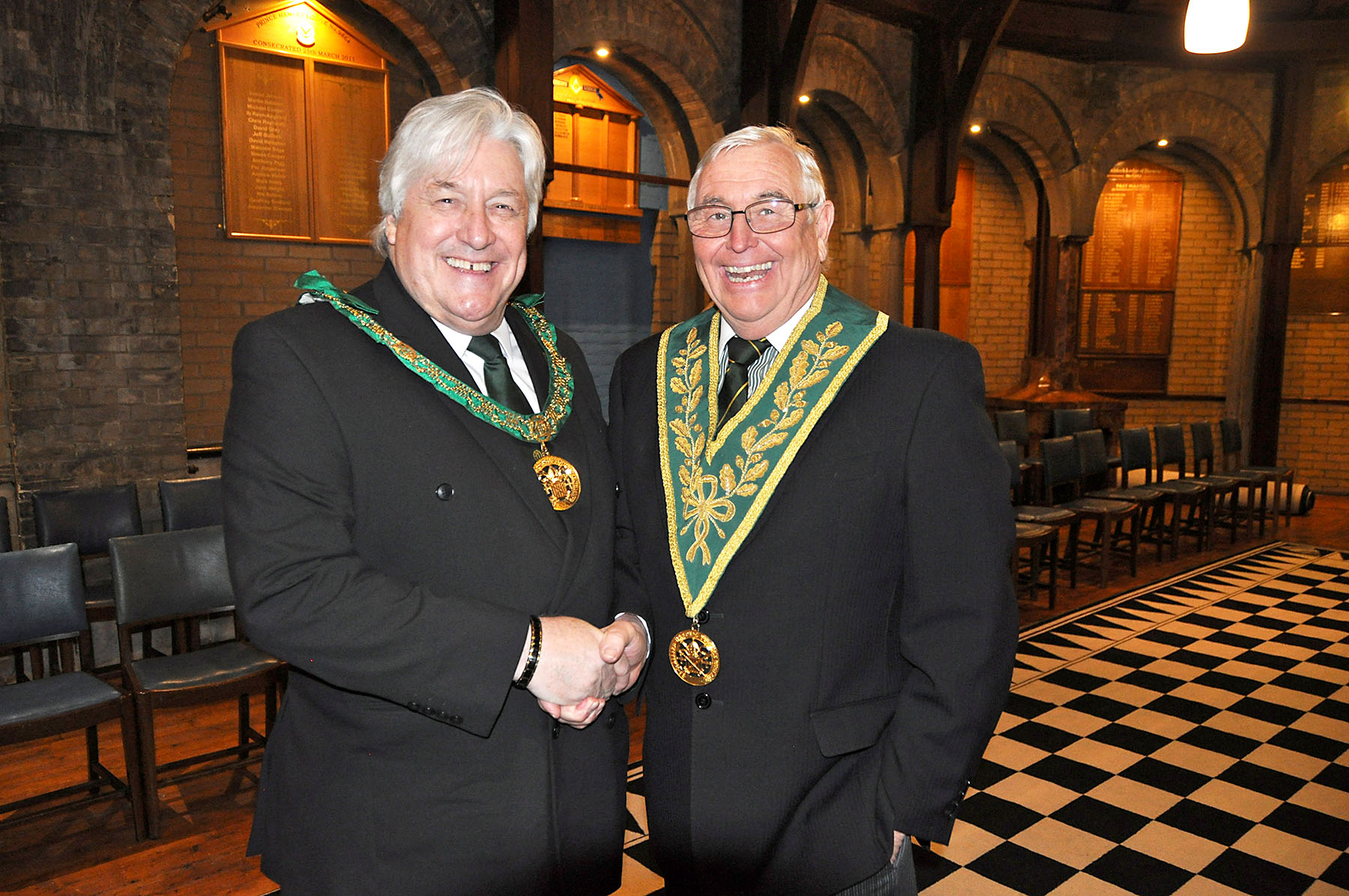 W.Bro. Geoff Whale with the D.G.P. for Surrey R.W.Bro. John French