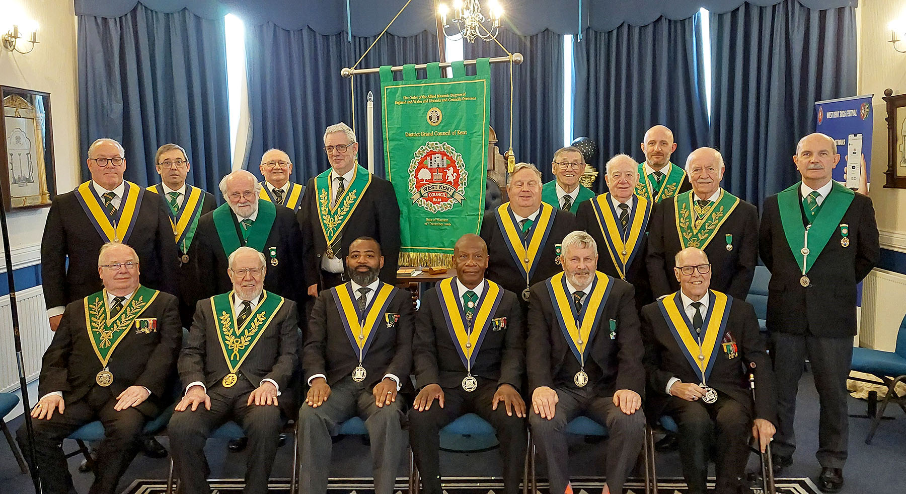 Members of the West Kent Council with their new Banner on Display