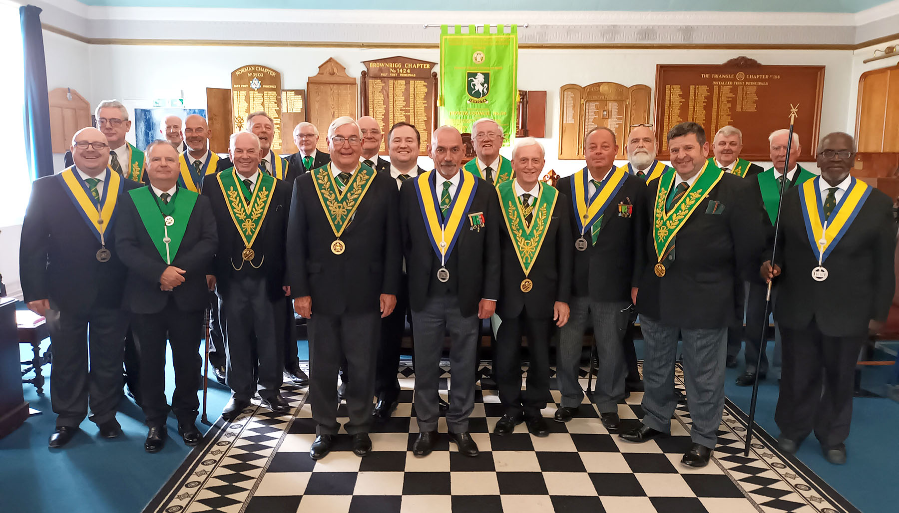 Deputy District Grand Prefect W.Bro. Geoff Whale with the members, Guests and Vistitors of the Council