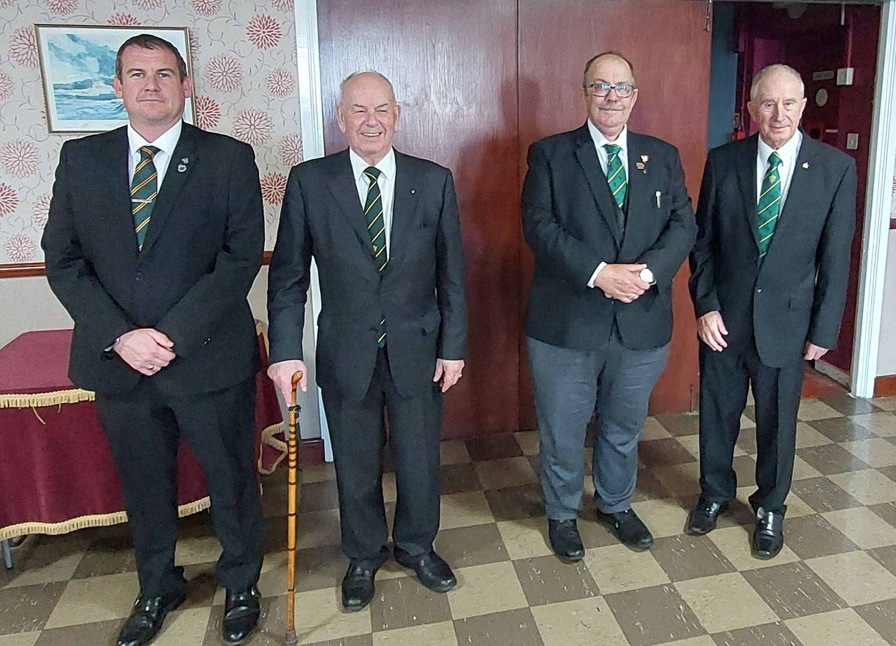 The visitors. Bros Bowman, Laker, Hayler and W.Bro. Paddy Langdown