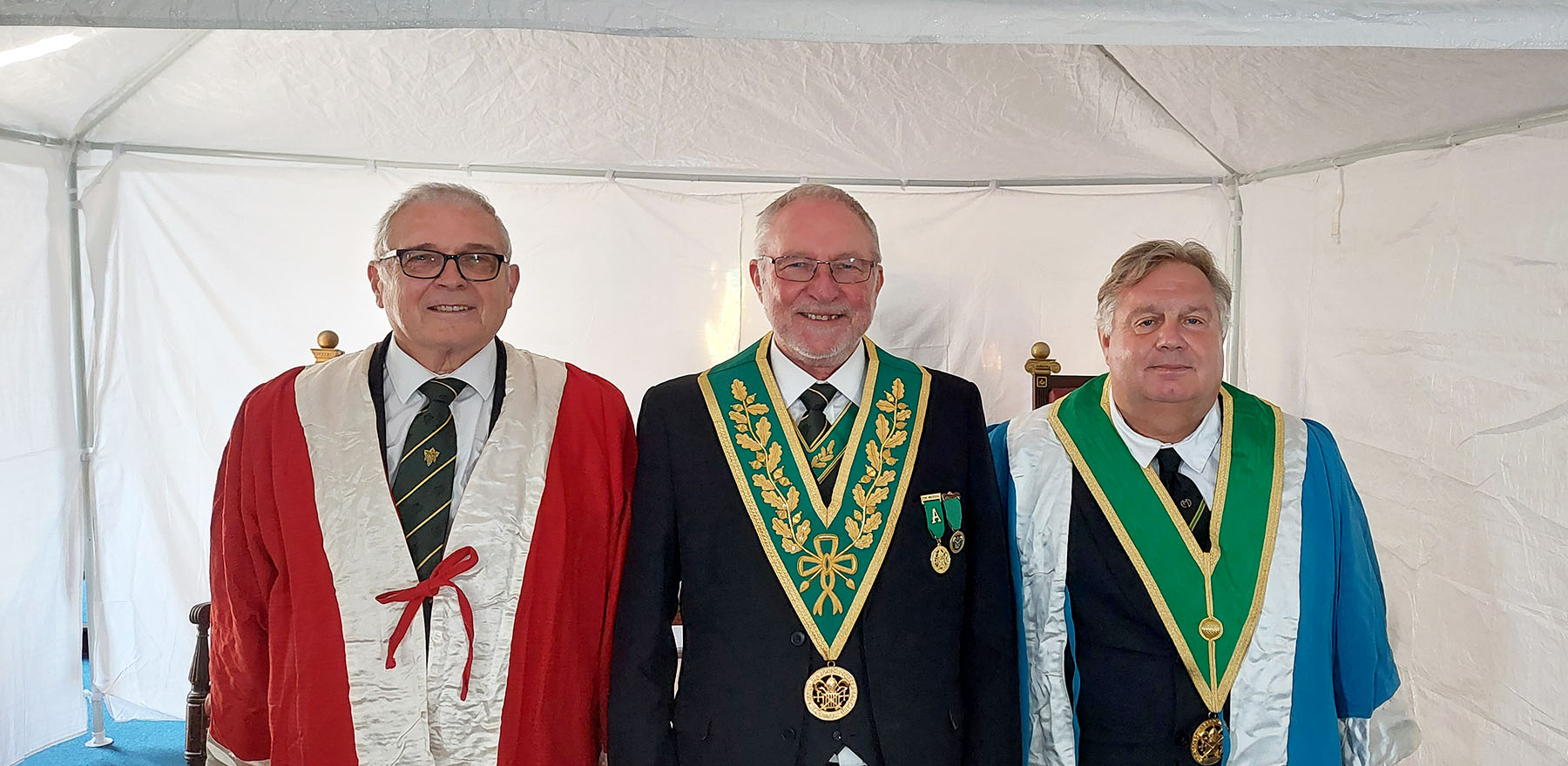 The Principle Officers for the first part of the Grand High Priest Ceremony W.Bro Wilkins, Green and Woolcott 