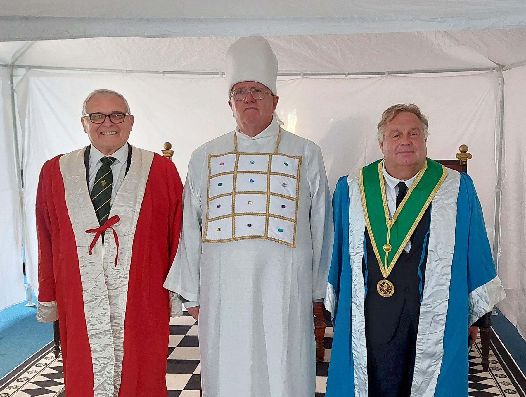 The Principle Officers for the second part of the Grand High Priest Ceremony W.Bro Wilkins, Doe and Woolcott