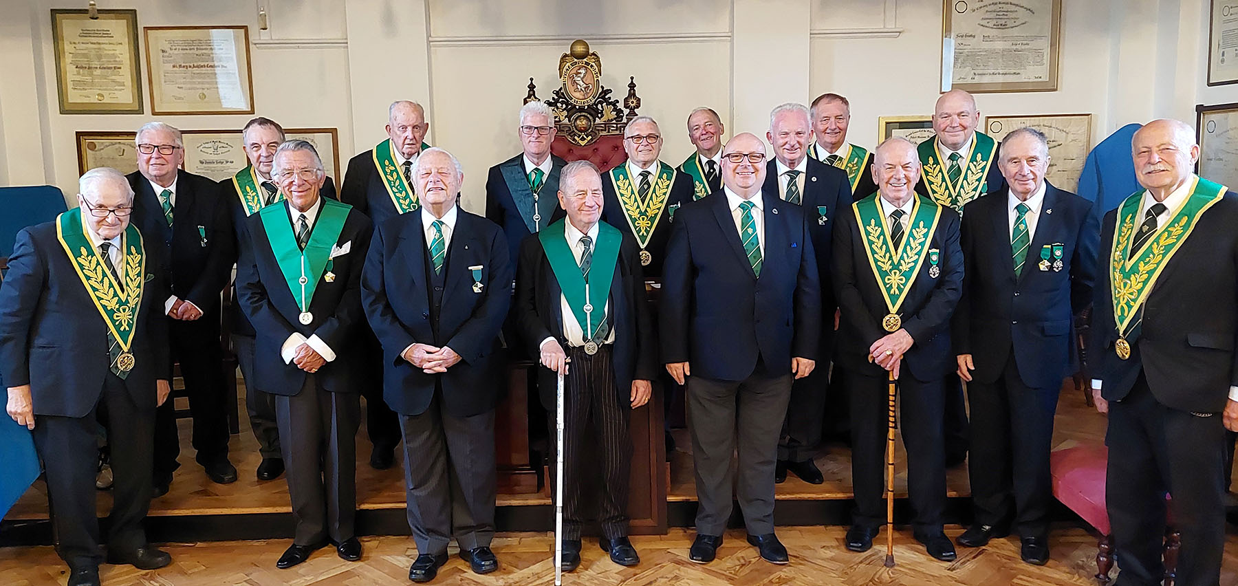 The Worshipfull Master and the Brethren of the Ashford Council with the Visitors