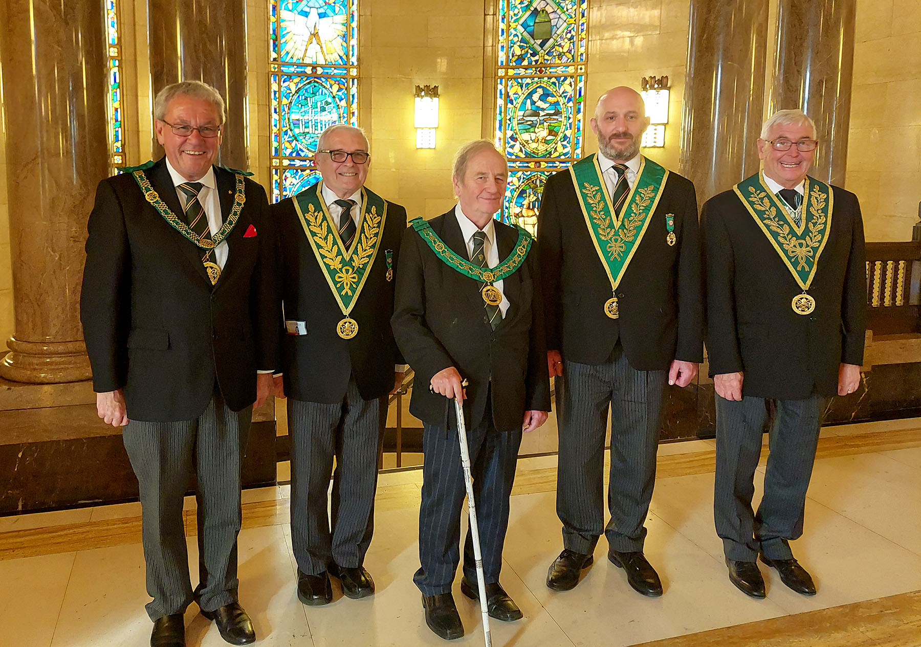 W.Bros Skelton, Wilkins and Townsend (recipients of Grand Honours) with the D.G.P. and his Deputy