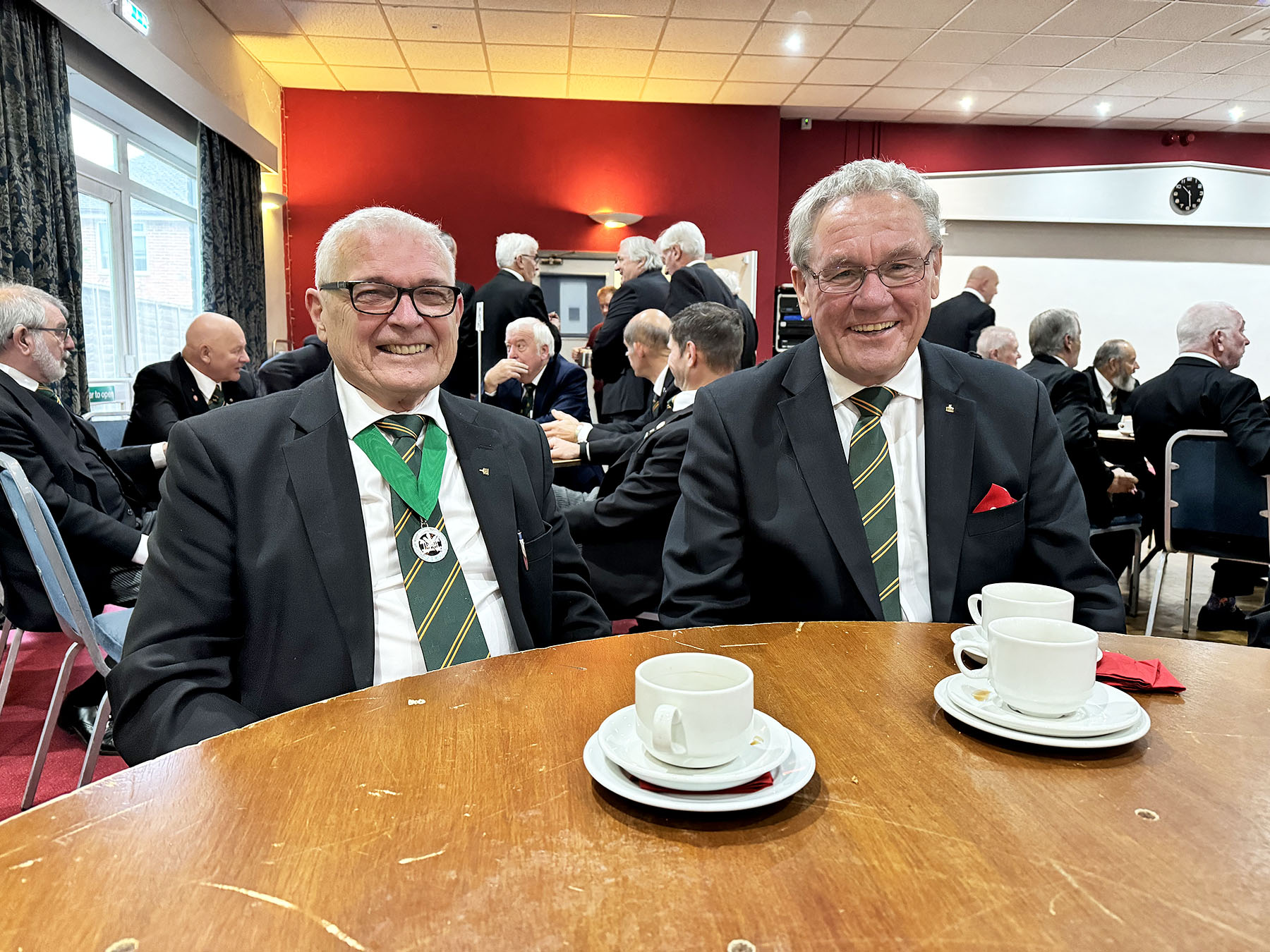 Brian and Derek enjoying refreshments before the meeting