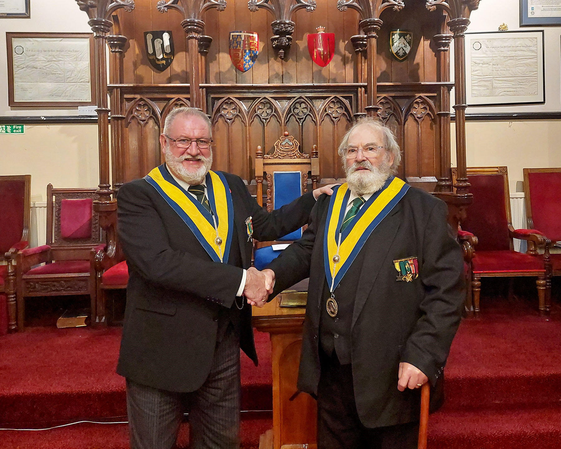 The D.G.P. congratulates the Installing Master W. Bro. Alan Wilson-Storey