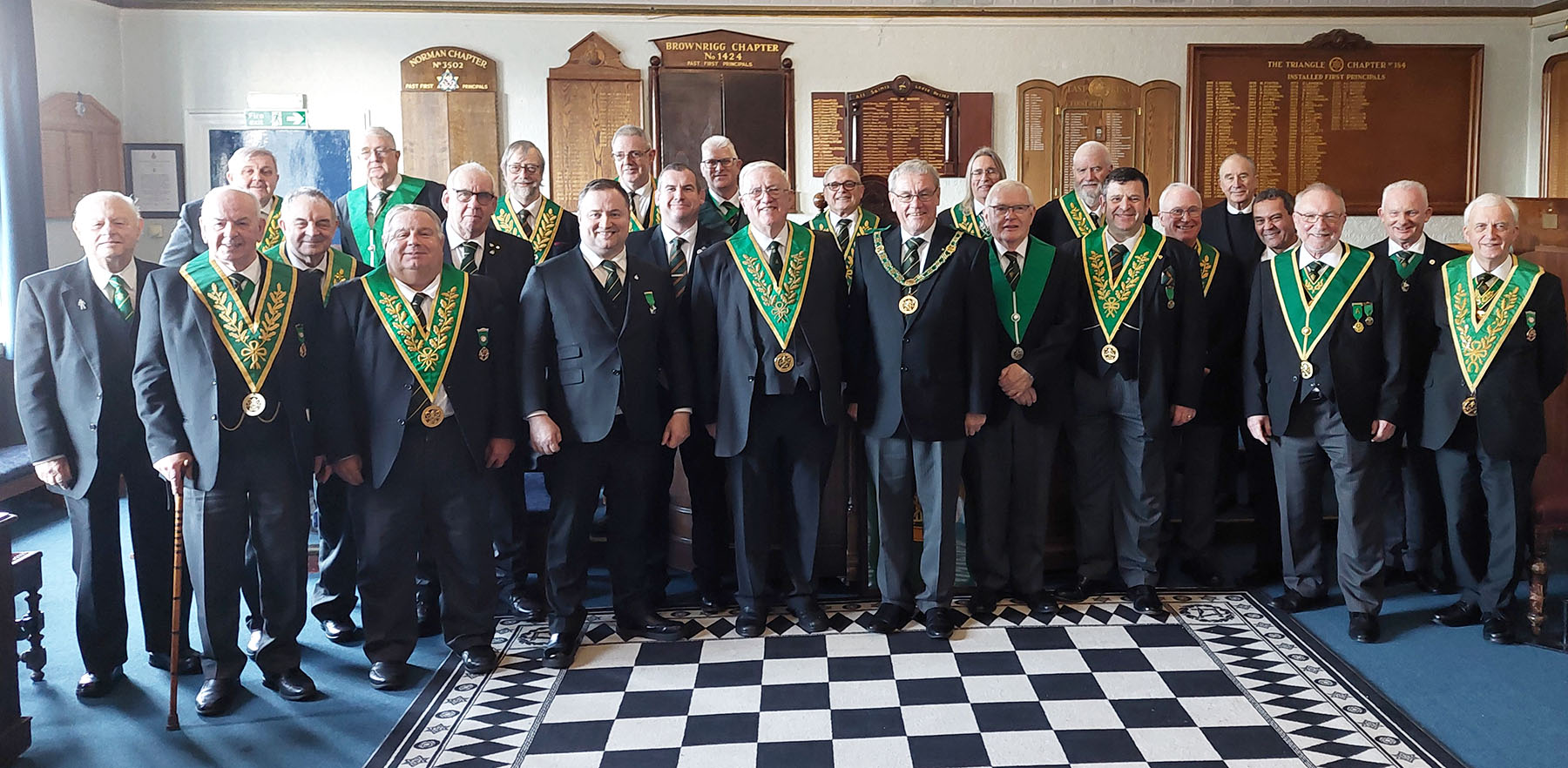 Members of the R.A.J.W. Council with thier guests, visitors and the candidates for the Red Cross of Babylon