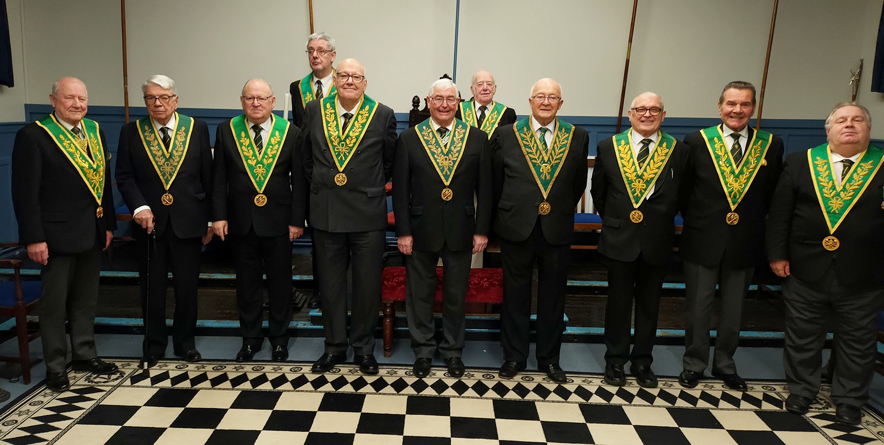 A Glamour of Grand Lodge Officers attend the Paddock Wood Council Meeting