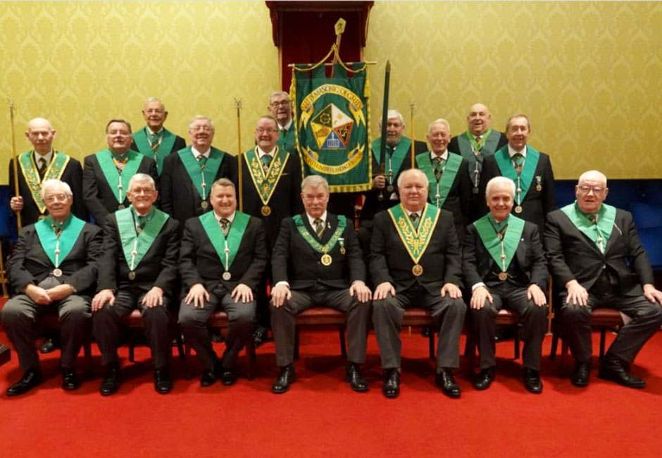 D.G.P. of Northumberberland and Durham R. W. Bro. Danny Guy with his and District