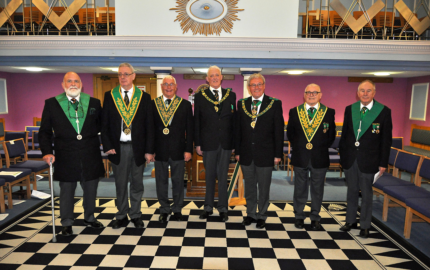 The contingent from Kent with R.W.Bro. Jeffrey Conway (D.G.P for  Essex)