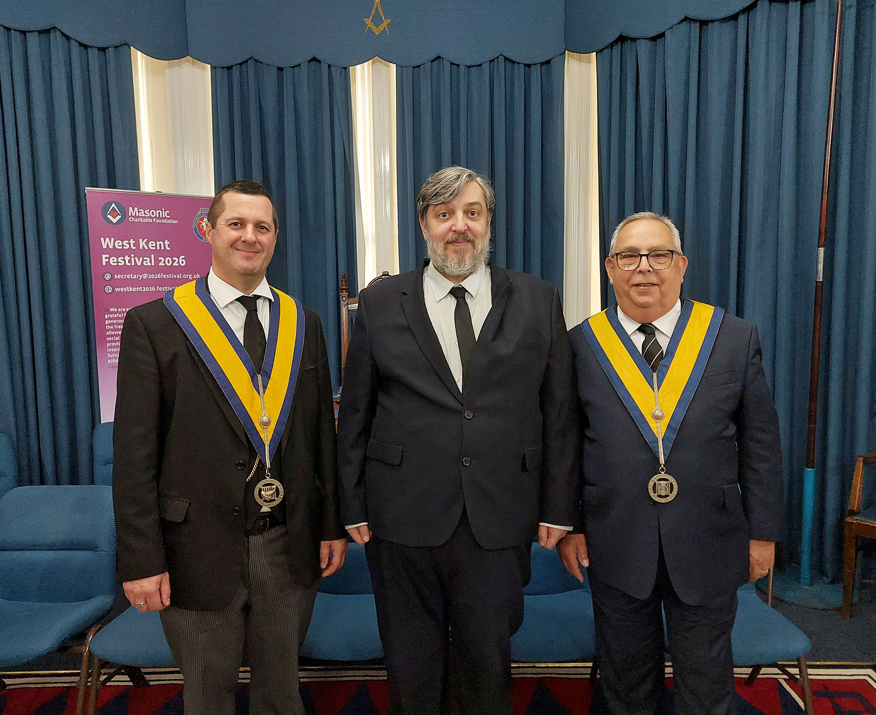 Bros. Neil Sceency, Phil Gurney and Tony Chrisholm who recived the Degree of the Grand Tilers of Soloman