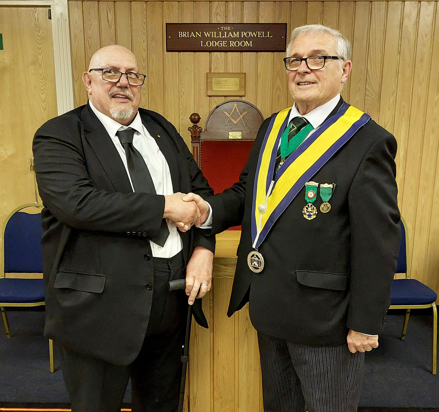 The Worshipful Master W.Bro. Derek Wilkins  with Bro. Don Heppell