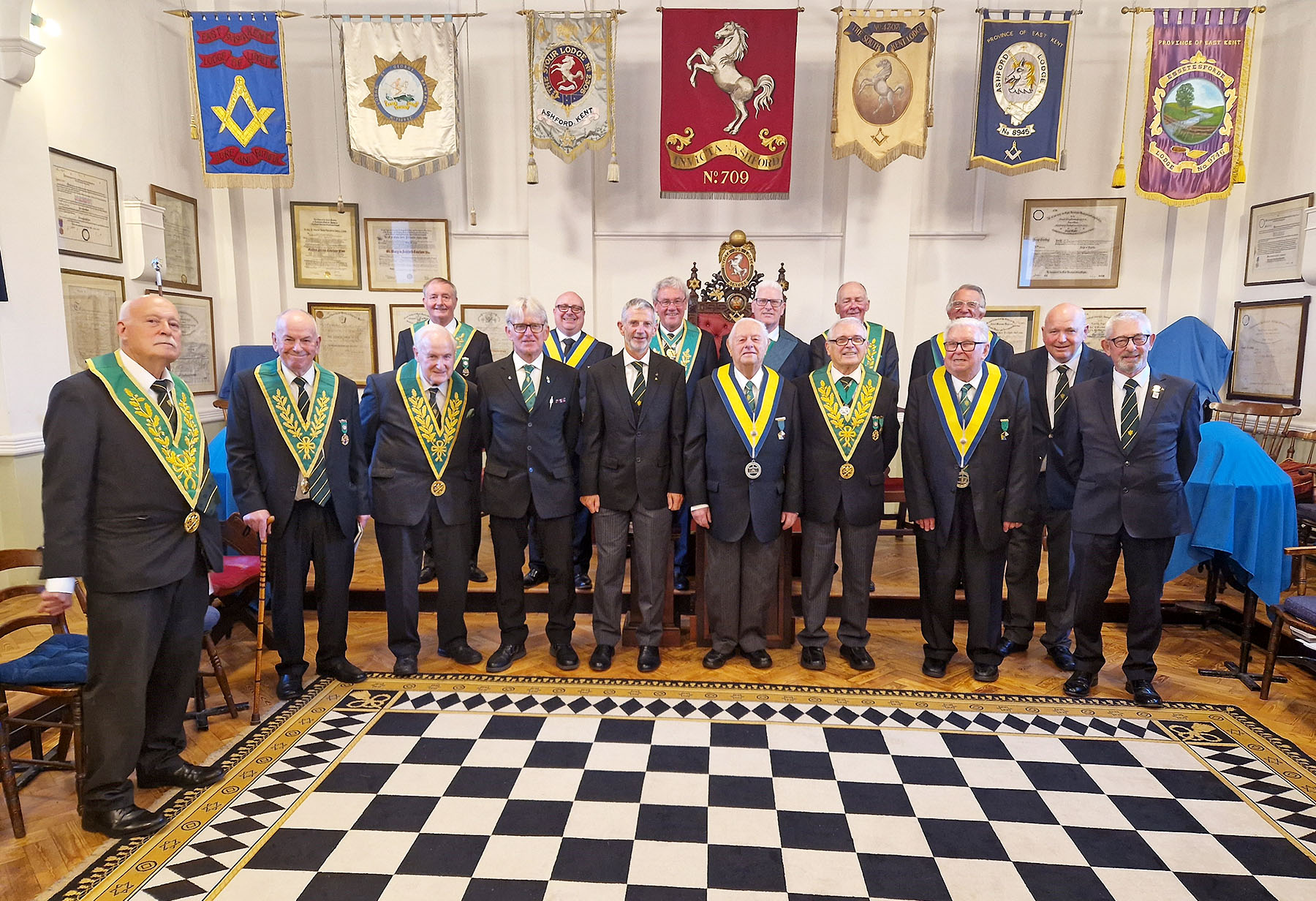 W. Bro. Ken Nunn (W.M) with the Brethren of the Ashford Council