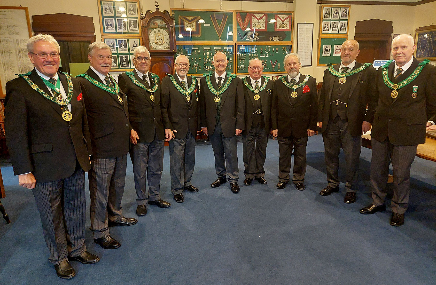 R.W.Bro. Graham Newton (D.P.G. from East Lancs) with the visiting D.G.P.'s