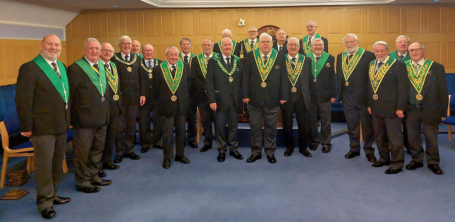 The W.M. and brethren of the Shuttleworth Council with their guests and visitors