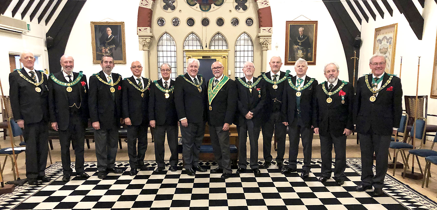 The DGP's with R.W.Bro. John French and his Deputy W.Bro. Bob Tuthill