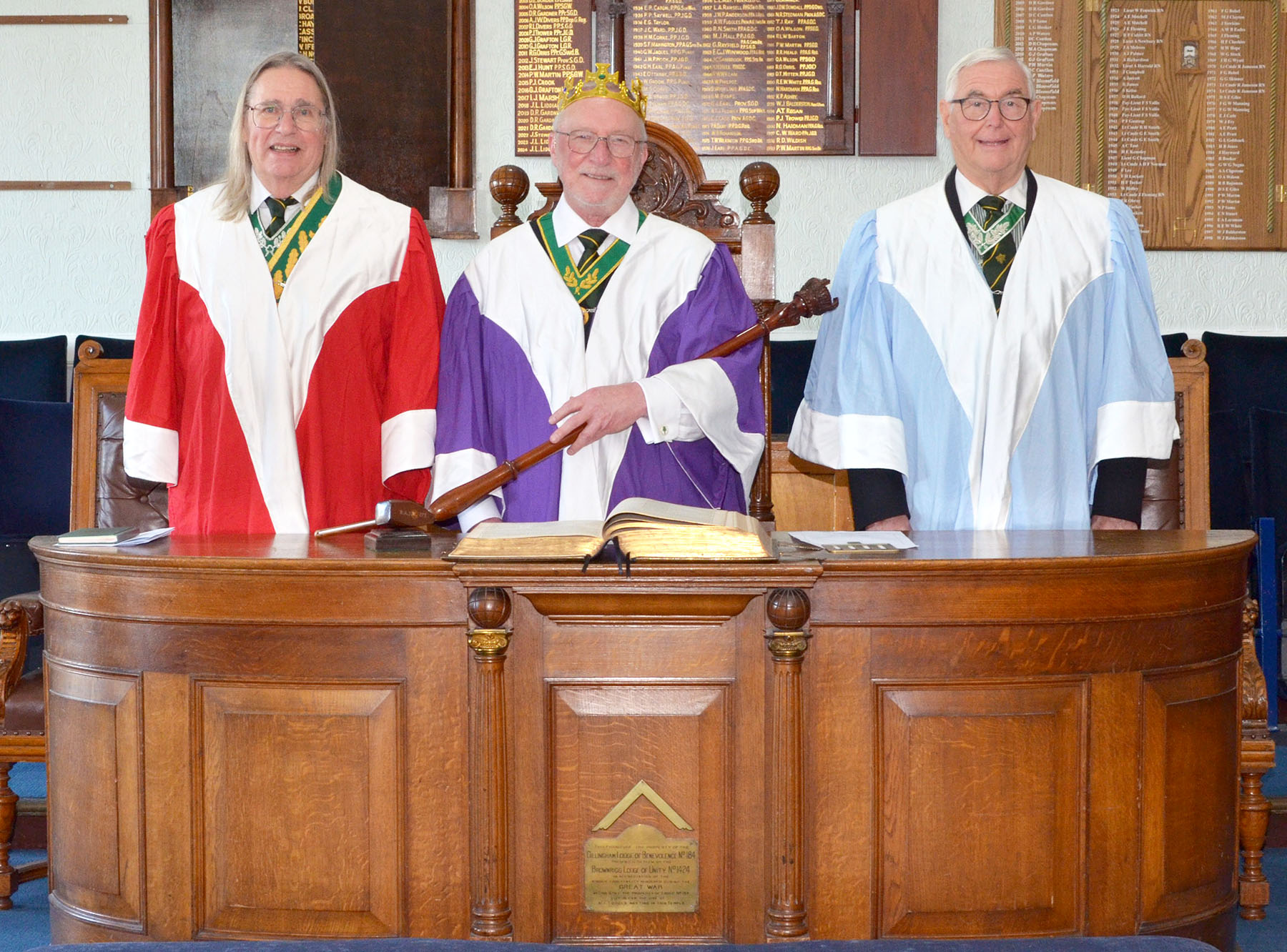 W.Bros Jackson, Green and Whale. The Principle officers for Part 2 of the Red Cross of Babylon Degree