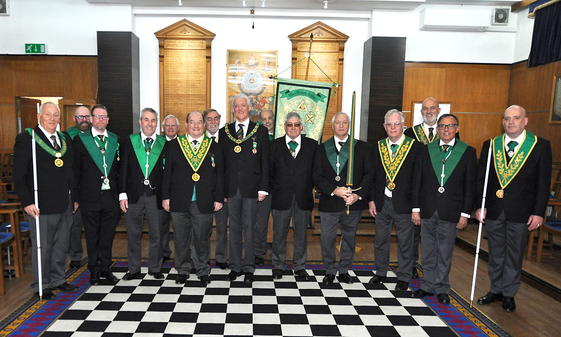 D.G.P for  Essex R.W.Bro. Jeffrey Conway with his active officers for the year