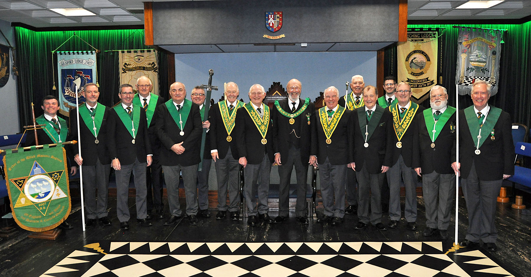 D.G.P for Sussex R.W.Bro. Gene Earland with his active officers for the year