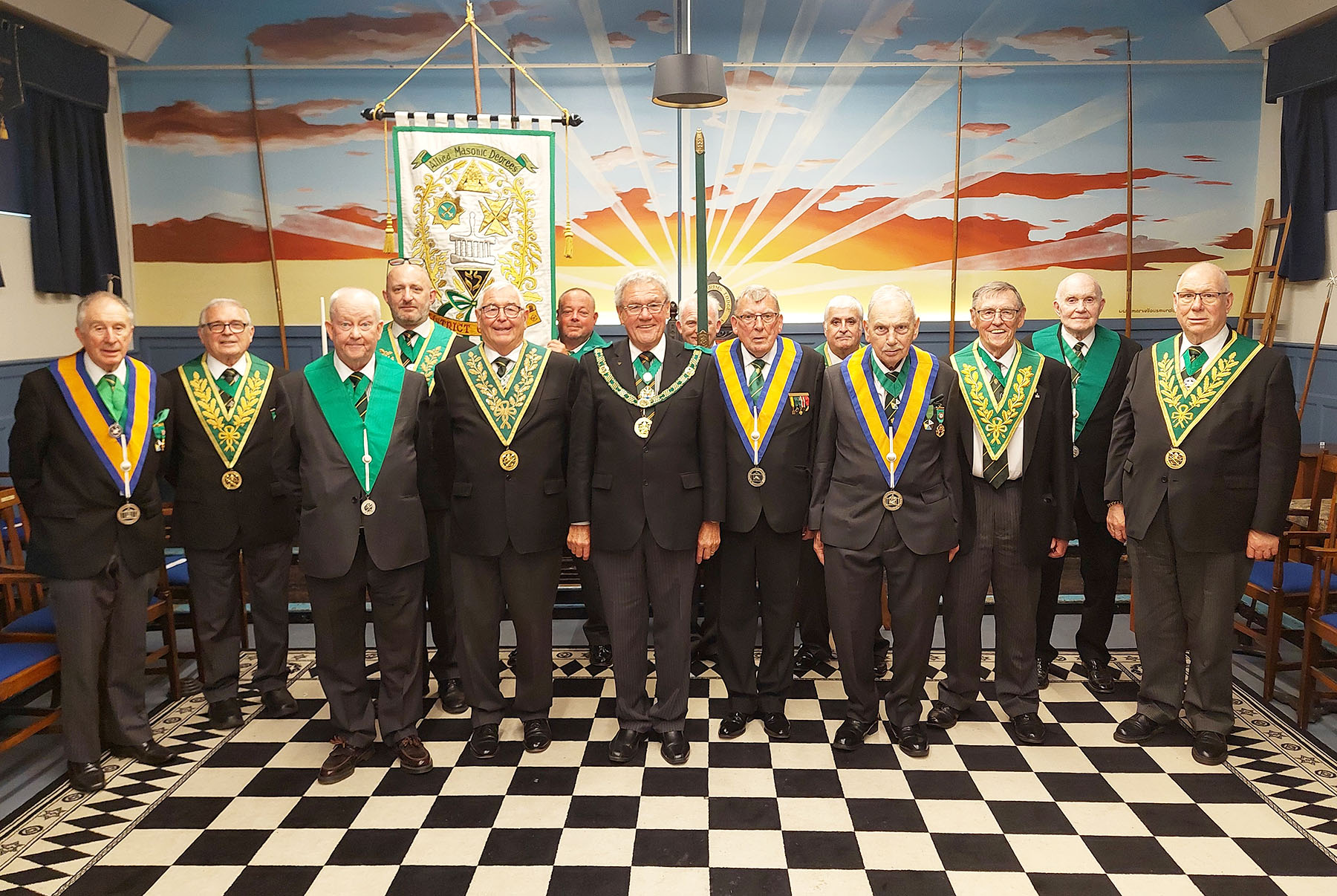 The D.G.P. with his Escort of Active officers with the Master and Installing Master for Paddock Wood Council